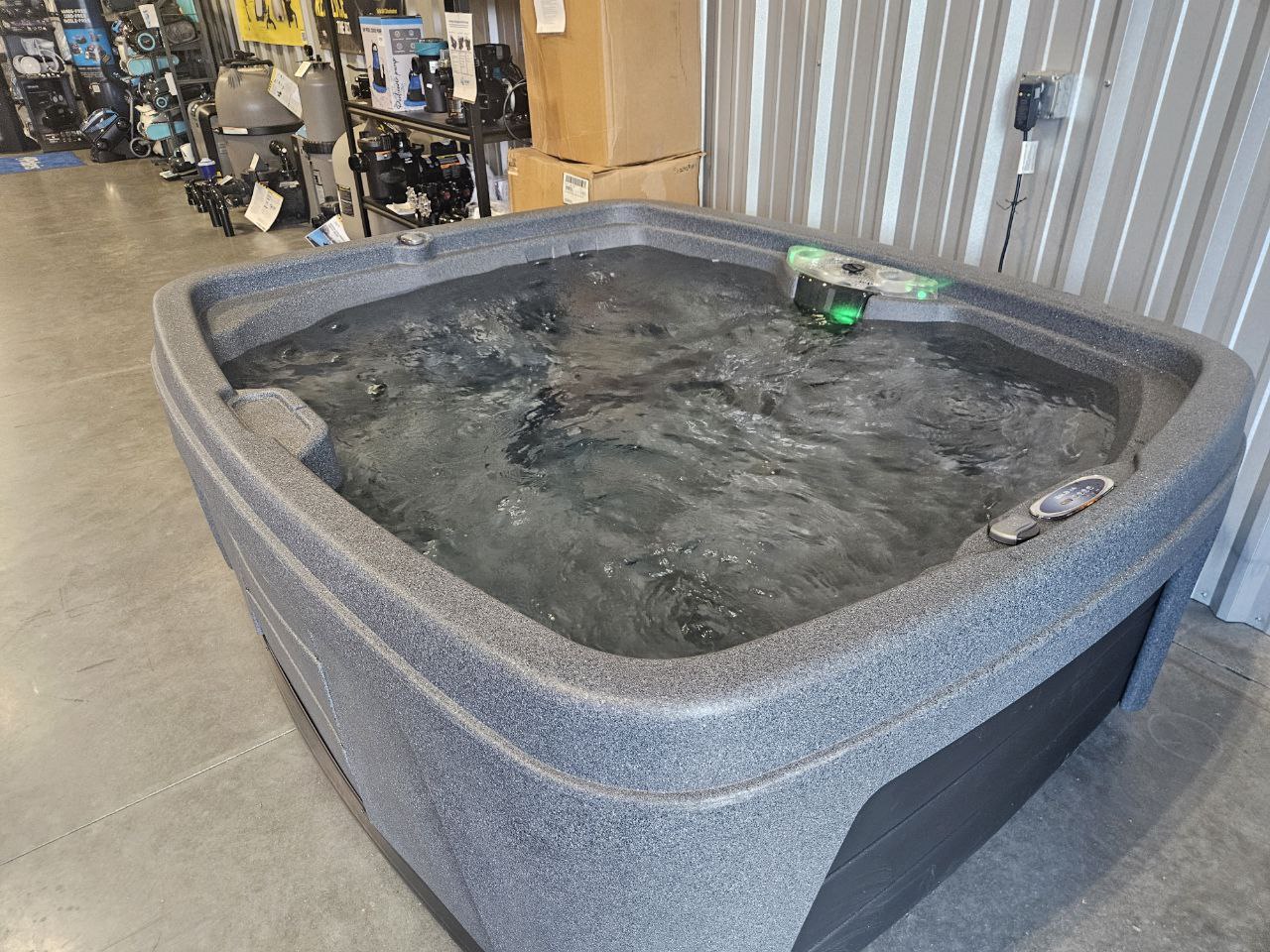 Pur Spa showroom with green LED jets