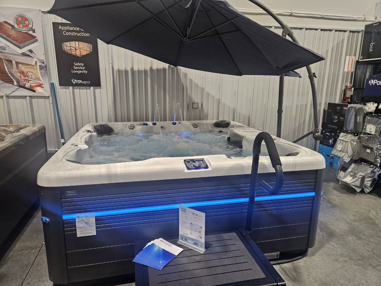Vita Spa hot tub with blue LED jets