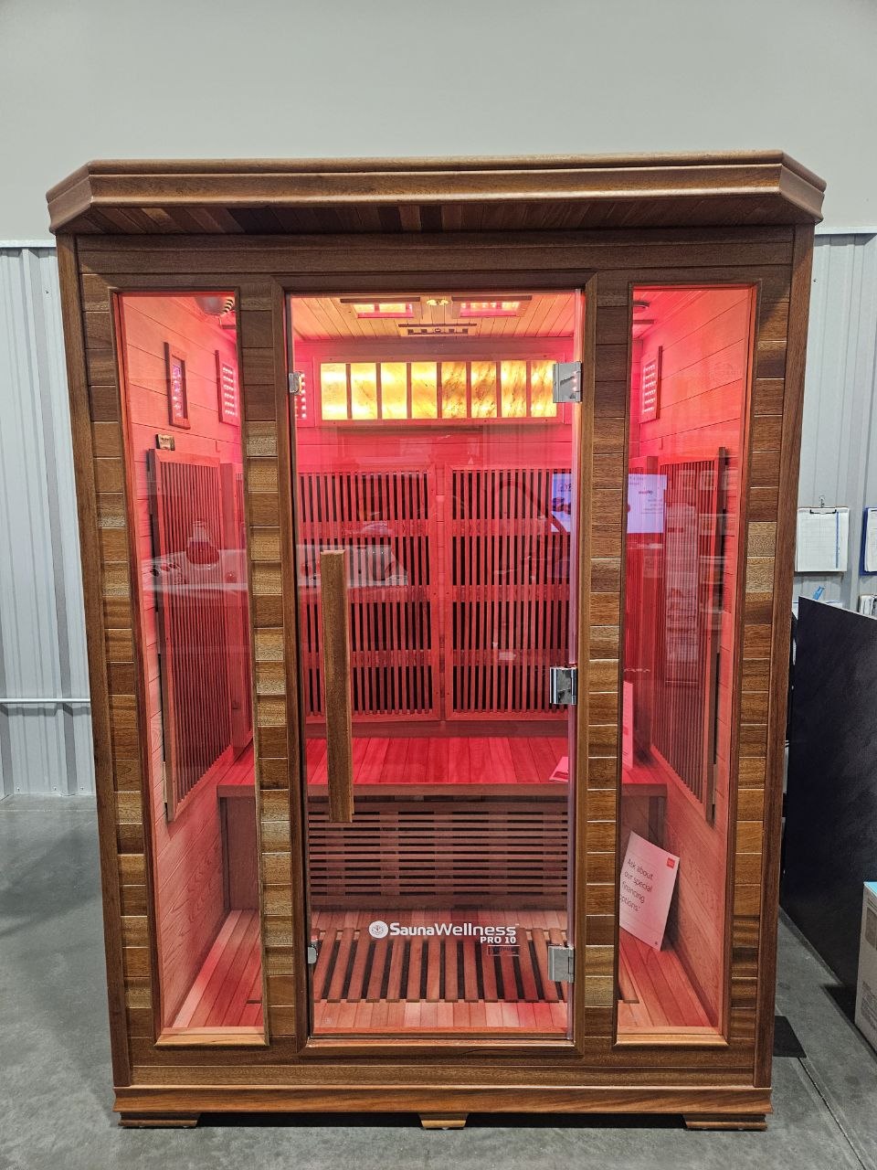 Maax premium infrared cedar sauna with chromotherapy lighting at AquaZen in Richland WA